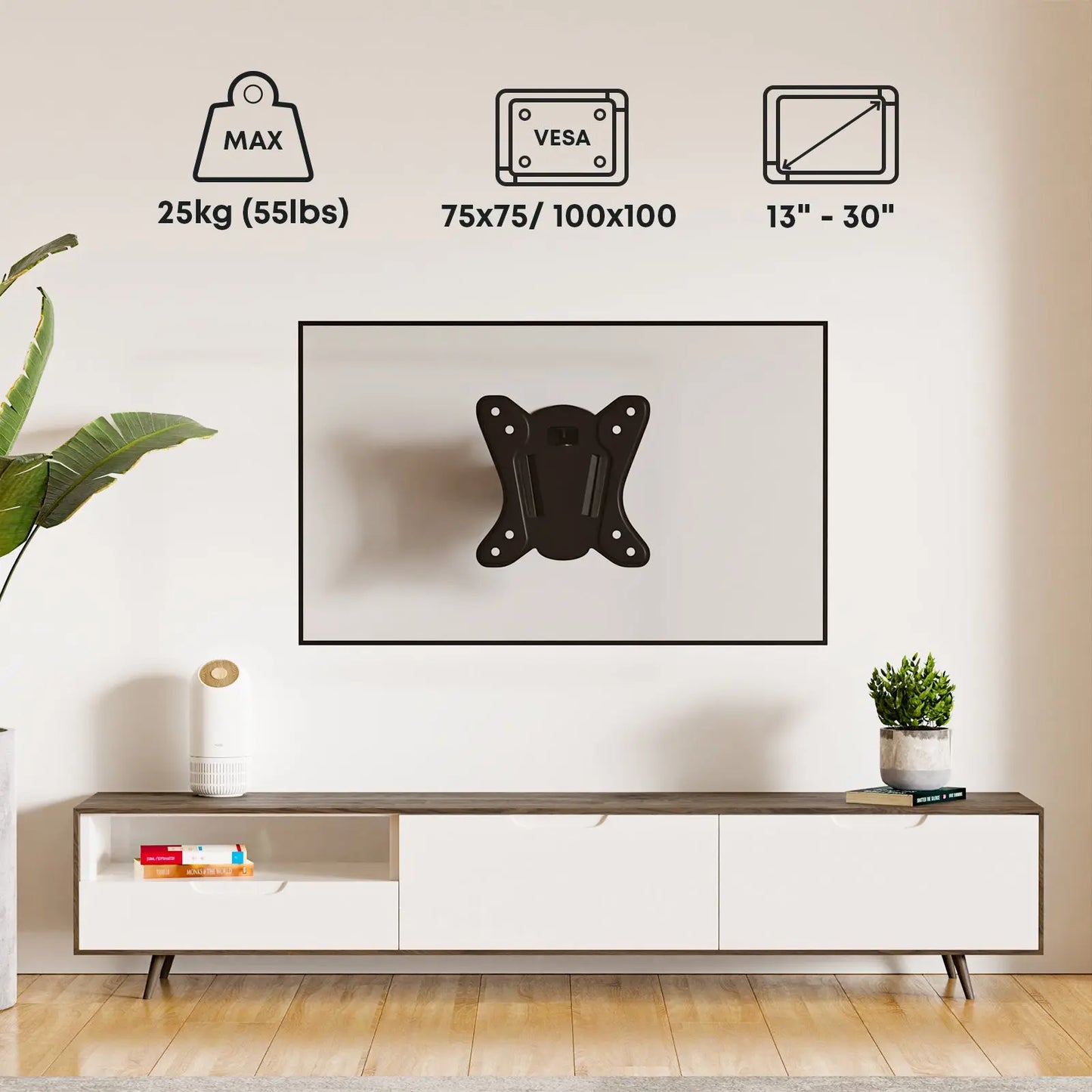 PUTORSEN 13-30 inch TV Wall Bracket, Tilt Swivel Wall TV bracket for LCD LED Screens & Monitors, TV Monitor Wall Mount, VESA 75x75/100x100mm PUTORSEN