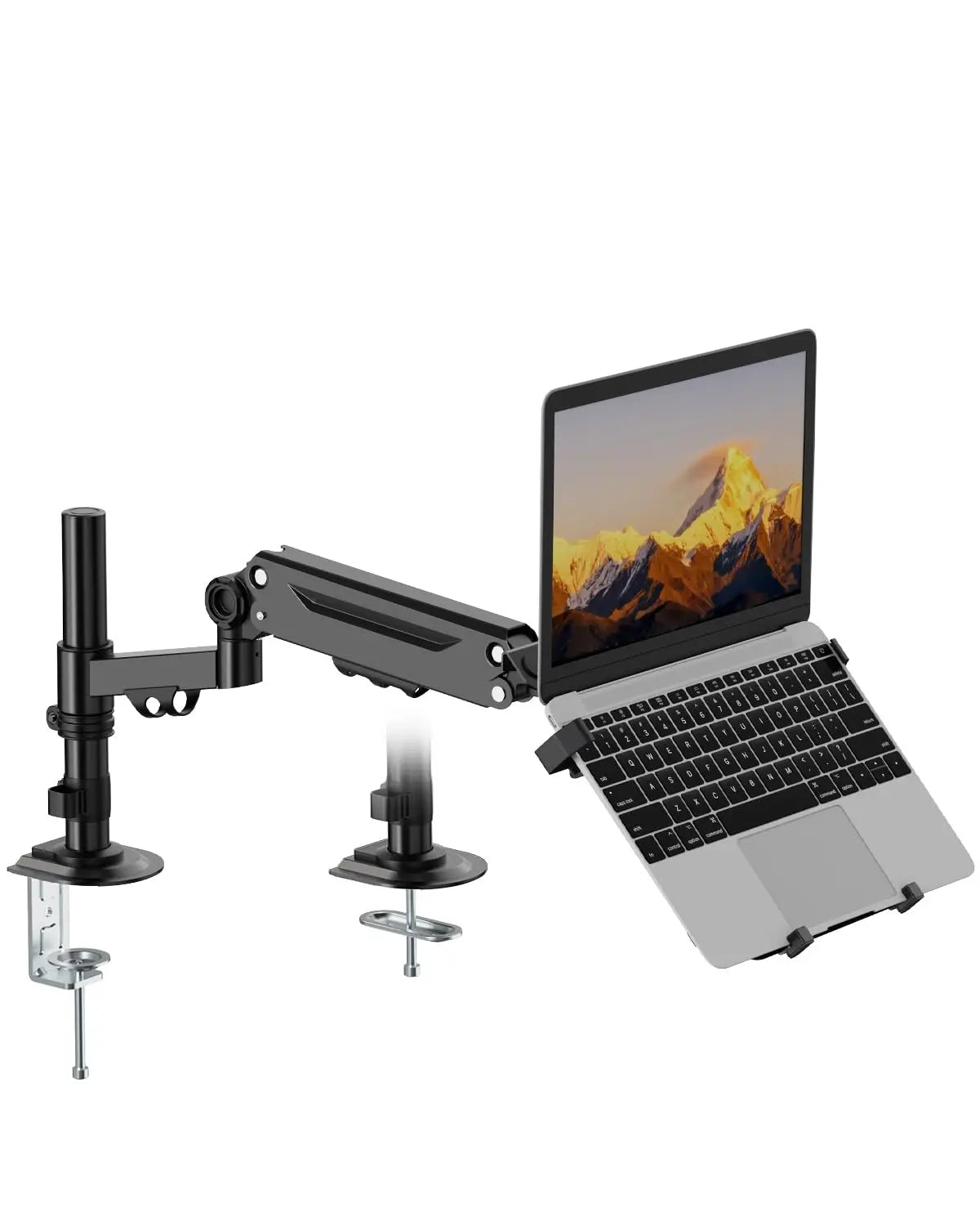 PUTORSEN Bras Support pour PC Portable 18" et Moniteur 17–40", Charge maximale 12 kg, plateau pour ordinateur portable, VESA 75x75/100x100 mm PUTORSEN