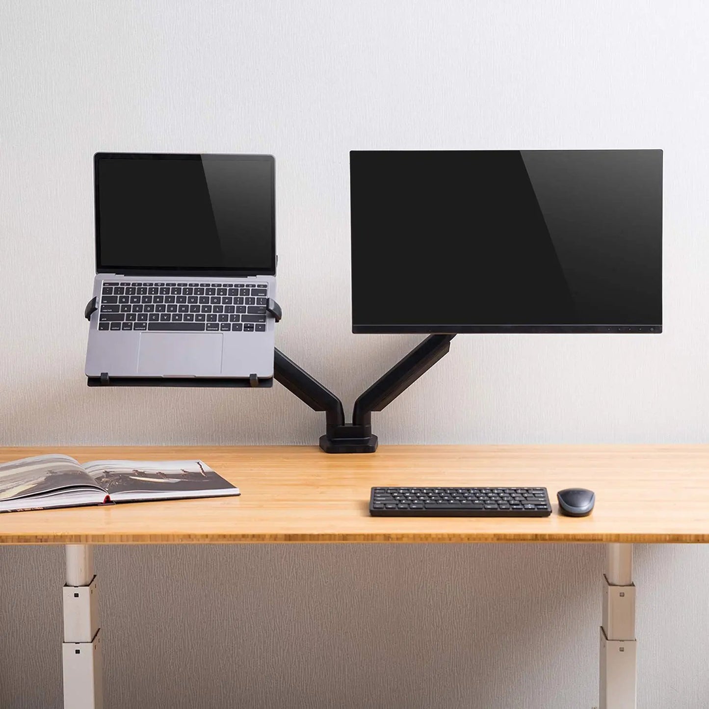 PUTORSEN Laptop Mount Holder for VESA Compatible Monitor Arms, Universal Adjustable 12 to 18 inch Notebook Tray PUTORSEN