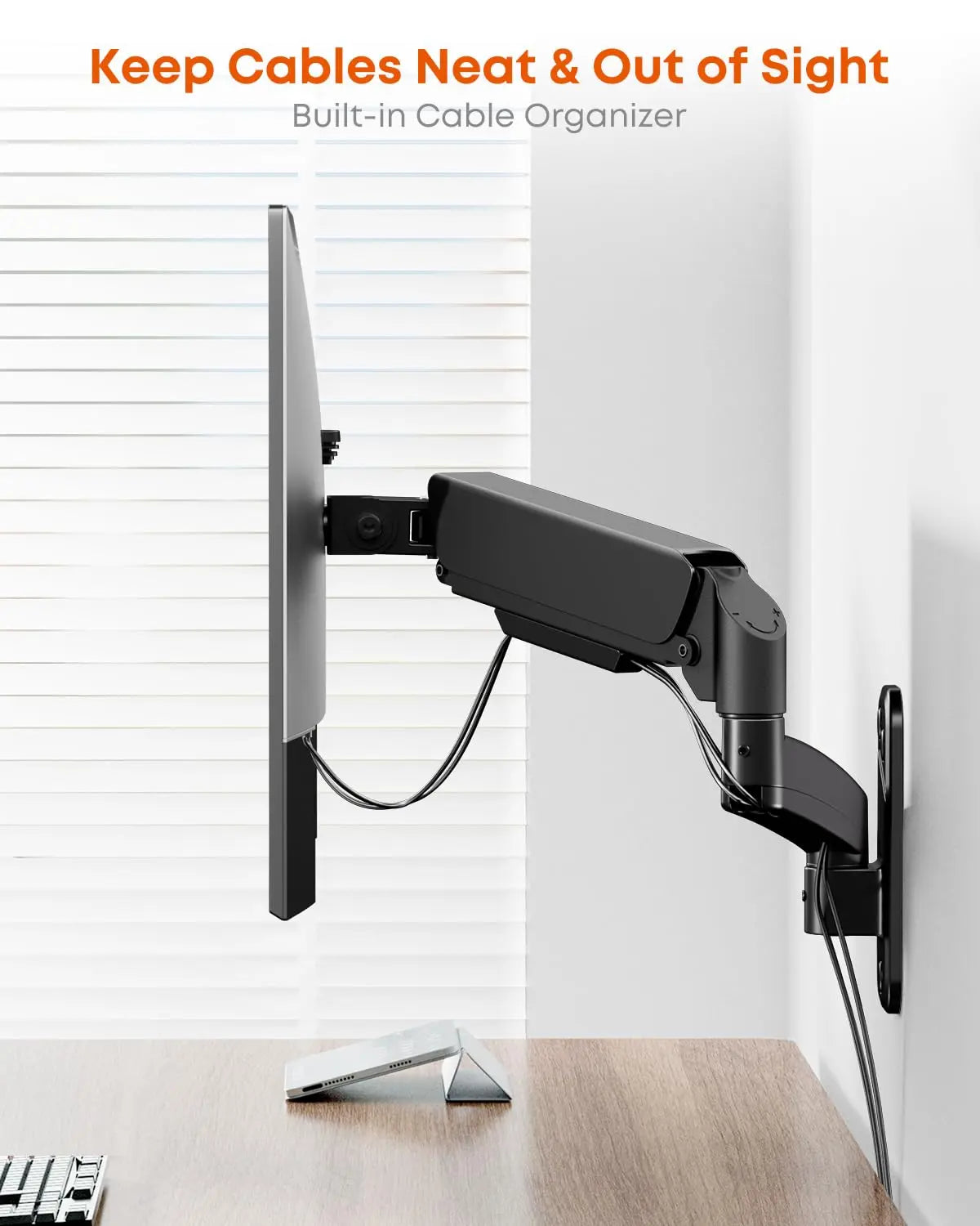 PUTORSEN Single Monitor Wall Mount for 17-32 inch Flat/Curved Screens, VESA 75x75/100x100, Supports up to 19.8lbs, Black PUTORSEN