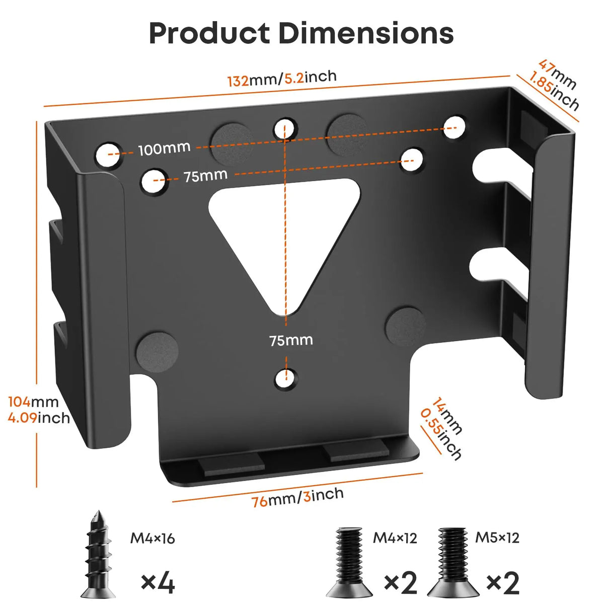 PUTORSEN Under Desk Mount for Mac mini M4/M4 Pro 2024, VESA-Compatible, Can Be Mounted Behind Monitor PUTORSEN