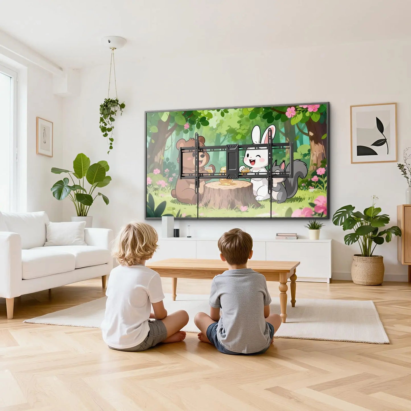 PUTORSEN Universal TV Wall Mount Ultra Slim for 43-95 Inch TVs - Tiltable TV Mount up to 75 kg, Max VESA 800 x 400 mm PUTORSEN
