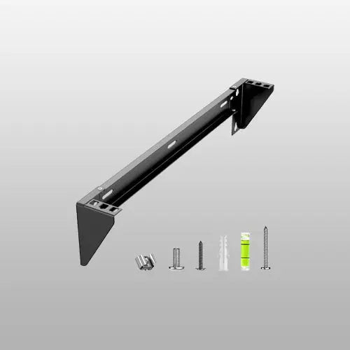 1U Vertical Wall-Mount Rack - 19" Steel Wall & Under-Desk Bracket for Server, Network Switch, or Patch Panel, Supports up to 121lbs, 1U PUTORSEN