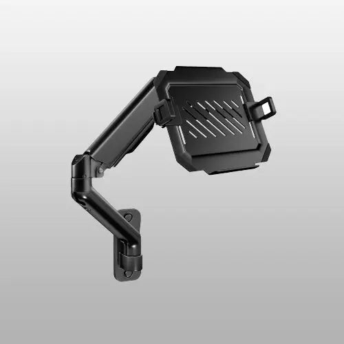 2-in-1 Laptop Wall Mount with Detachable Tray | Gas Spring Adjustable Arm for 12-17 Inch Laptops & Monitors | Full Motion Articulating Stand | Holds 2.2-19.8 lbs (Black) PUTORSEN
