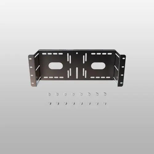 4HE Monitorhalterung für 19" Serverschrank, Schwarz Universelle VESA Rack-Halterung für LCD-Monitore, kompatibel mit VESA 75x75 & 100x100 mm, tiefenverstellbar, Stahl PUTORSEN