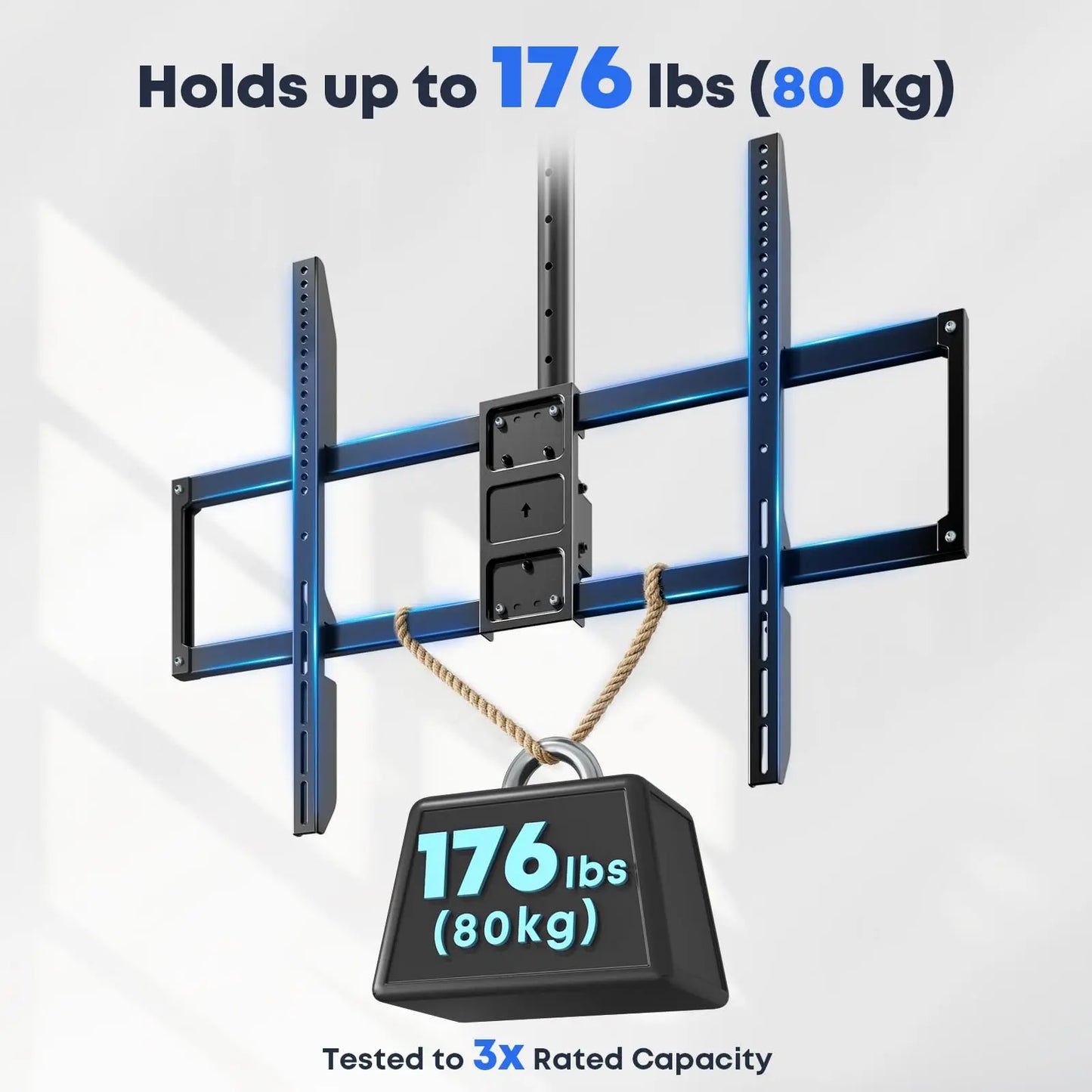 50-100'' Swivel TV Ceiling Mount, up to 176lbs, 45.3-66.9'' Adjustable Height Hanging TV Mount, Max VESA 800x600 mm PUTORSEN