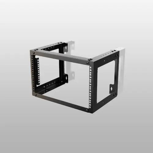 6U Wall Mount Open Frame Rack, 2-Post Steel Server Rack, 13.3-18" Adjustable Depth, for Switches, Patch Panels & AV Equipment, SPSVR-W01-6U, Black PUTORSEN