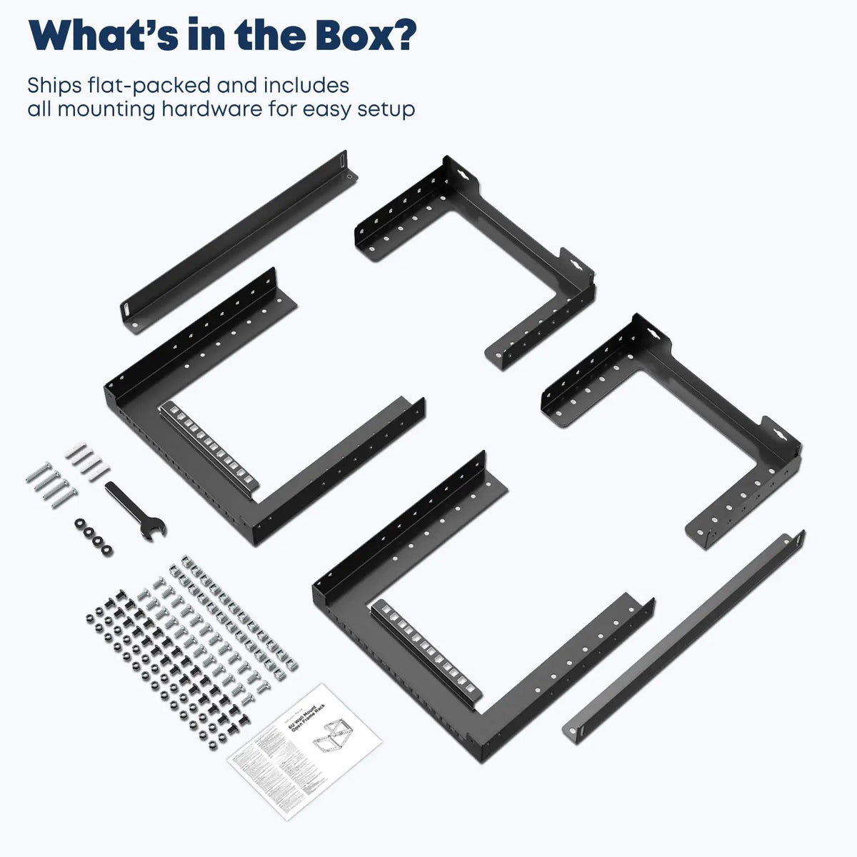 6U Wall Mount Open Frame Rack, 2-Post Steel Server Rack, 13.3-18" Adjustable Depth, for Switches, Patch Panels & AV Equipment, SPSVR-W01-6U, Black PUTORSEN
