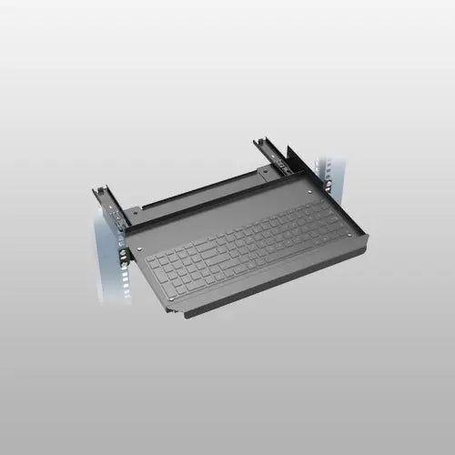 Bandeja de teclado rack 1U, profundidad 235 mm, estante deslizante metálico universal con rieles para gabinete servidor 19" PUTORSEN