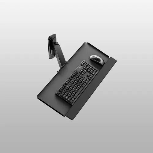 Compact Wall Mount Keyboard Tray, 26" Keyboard & Mouse Platform, Spring Arm, Height Adjustable Ergonomic Typing Tray, Anti-Slip Wrist Pad, Holds up to 19.8 lbs PUTORSEN