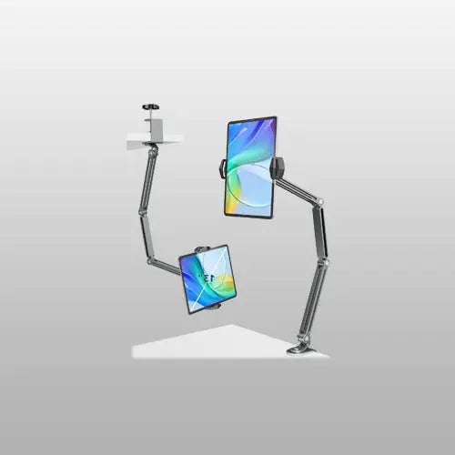 Desk Tablet Stand Holder, 3-Section Tablet Mount, Fits 7-13" Tablets & Phones, Supports up to 4.4 lbs, 360° Rotation, C-Clamp Mount, Black PUTORSEN