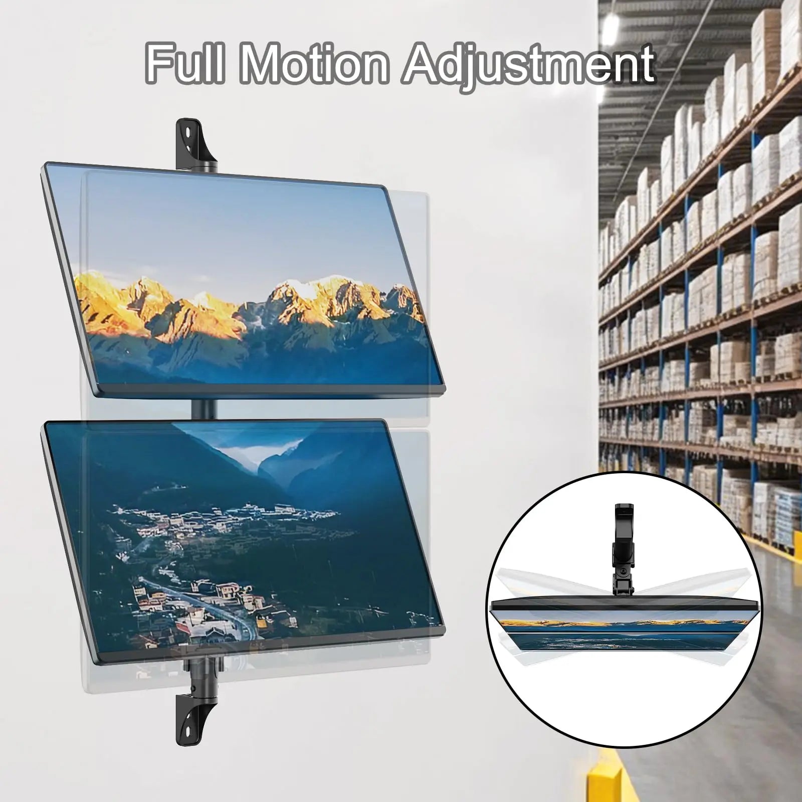 Dual Monitor Wandhalterung für 17" - 32" (2x9KG) – Voll Beweglich mit VESA 75/100 – Höhenverstellbar & Kabelmanagement PUTORSEN