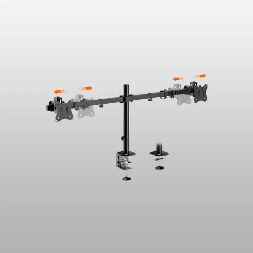 Dual Ultrawide Monitor Mount for 17"–40" Screens, Supports Up to 19.8 lbs Per Arm, Height Adjustable VESA Plate, Flush Wall Installation, Dual Ultrawide Monitor Arm with Clamp & Grommet Desk Base PUTORSEN