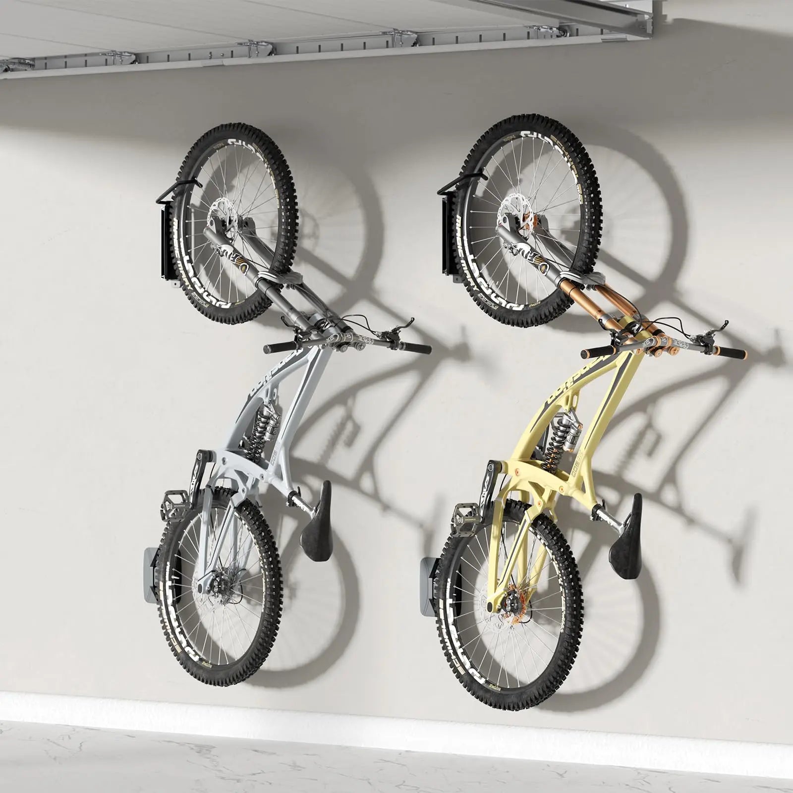 Fahrrad Wandhalterung Vertikal Schwenkbar Fahrradständer - Fahrradhalterung für Wand für Garagen und Innenräume,Platzsparende und Einfach Aufzuhängende Fahrradaufhängung Wand,Tragkraft 35kg（2 St.） PUTORSEN