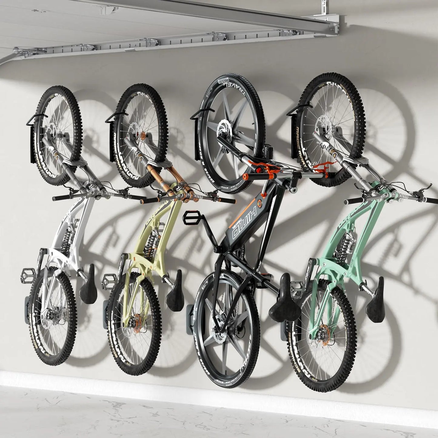 Fahrrad Wandhalterung Vertikal Schwenkbar Fahrradständer - Fahrradhalterung für Wand für Garagen und Innenräume,Platzsparende und Einfach Aufzuhängende Fahrradaufhängung Wand,Tragkraft 35kg（4 St.） PUTORSEN