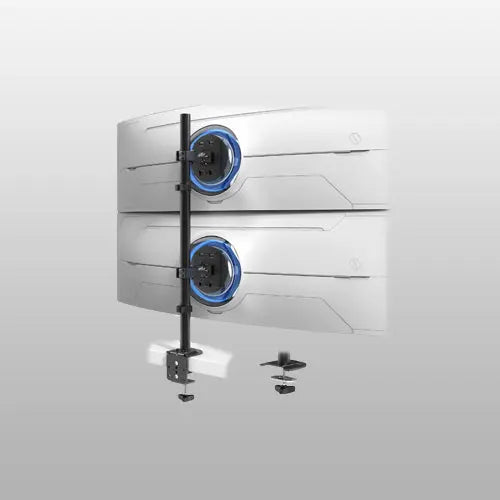 Heavy Duty Dual Monitor-Arm for 17-49'' - Double Vertically Stacked Monitor Mount, Extra Tall Ultrawide Desk Stand Holds up to 44 lbs per Screen PUTORSEN