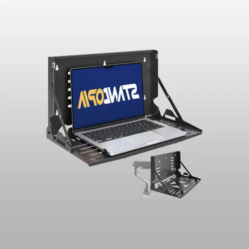 Klappbare Laptop-Wandhalterung für 13–17" Notebooks, Schwarz Wandmontage & VESA 75x75/100x100, platzsparende Stahlhalterung, bis 10 kg belastbar PUTORSEN