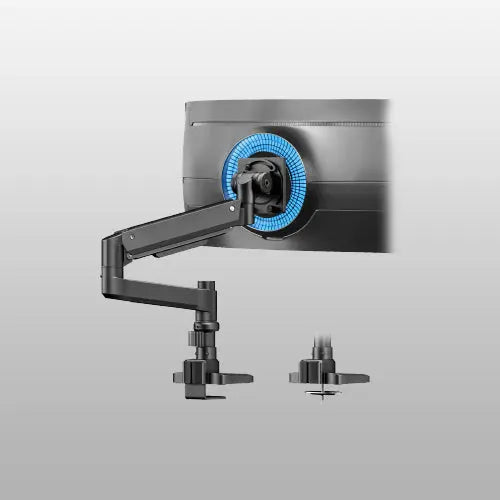 Monitor mount 1 monitors for 17-57 inch flat & curved screen, gas spring monitor desk mount height adjustable tiltable swivel, weight capacity 2-20 kg per arm , black PUTORSEN