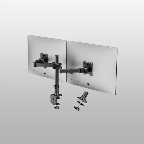 Monitor mount 2 monitors for 17-35 inch flat & curved screen, tilt, swivel and rotatable monitor desk mount, 20 kg per arm, VESA 75x75 / 100x100 PUTORSEN