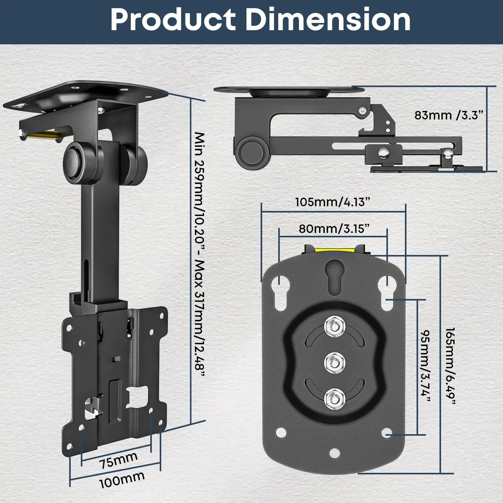 PUTORSEN 13 to 27 inch Folding TV Ceiling Mount PUTORSEN