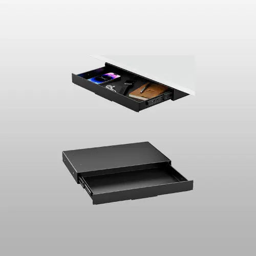 PUTORSEN 14.8" Under Desk Storage Drawer, Smooth Slide-Out Organizer for Standing Desk & Home Office, 17.6 lbs Max Load, Quiet Glide, Black PUTORSEN