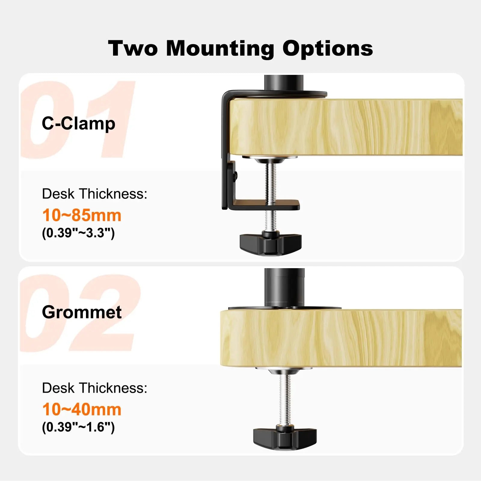 PUTORSEN 24~38 Zoll Monitor Halterung 2 Monitore, Adjustable VESA Slide Bildschirmhalterung 2 Monitore, 9kg pro Arm PUTORSEN