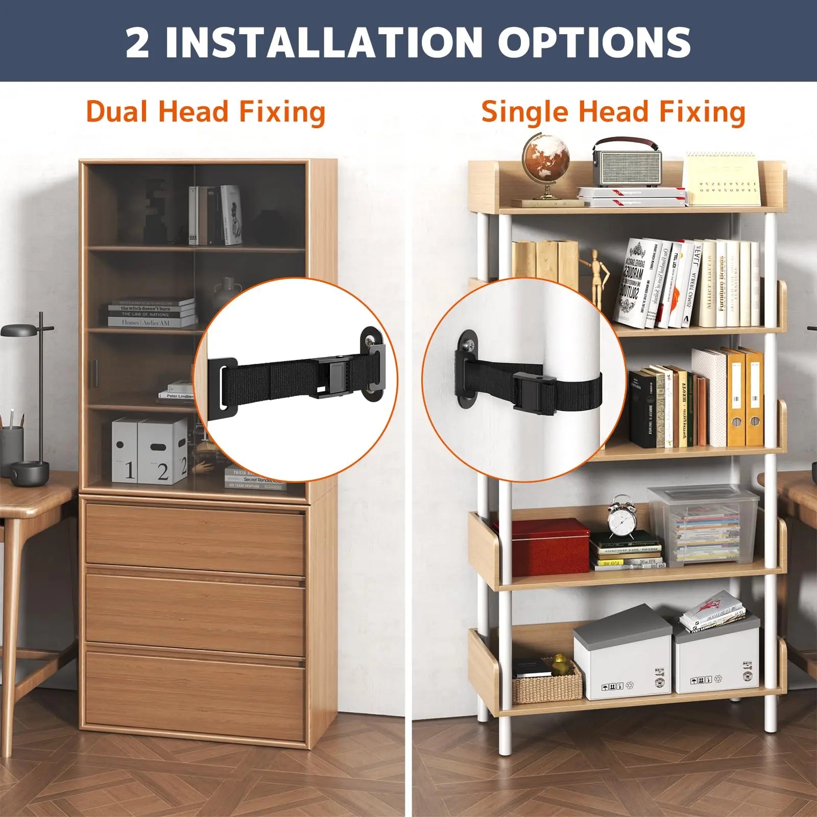 PUTORSEN Anti Tip Furniture Anchors, Heavy Duty Furniture Wall Anchor, Earthquake Proof Wall Anchors for Baby & Pet Safety, Easy Install Adjustable Furniture Safety Kit PUTORSEN