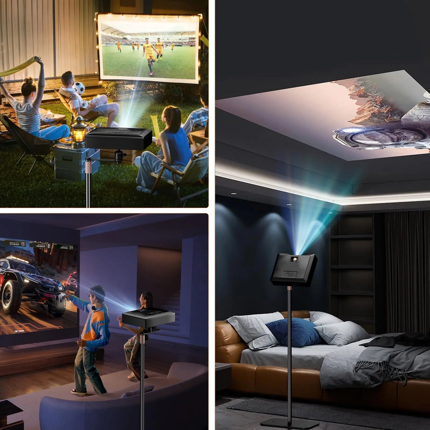 PUTORSEN Beamer Ständer, Projektorständer mit 360° Schwenkbarer,Tragkraft bis zu 5kg , kompatibel mit Beamern, Kameras & Webcams für Zuhause, Büro & Outdoor PUTORSEN