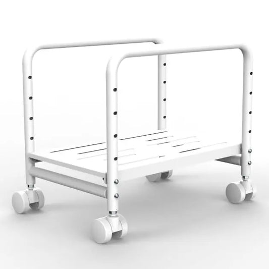 PUTORSEN Computer Tower Stand Under Desk - Rolling CPU Holder with 360° Locking Wheels, Max Load 66 lbs, White PUTORSEN