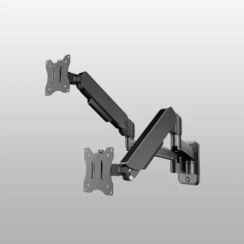 PUTORSEN Dual Monitor Wall Mount for 17-32 inch Flat/Curved Computer Screens, Full Motion Wall Monitor Mount with VESA 75x75/100x100 mm, Each Holds Up to 19.8lbs PUTORSEN