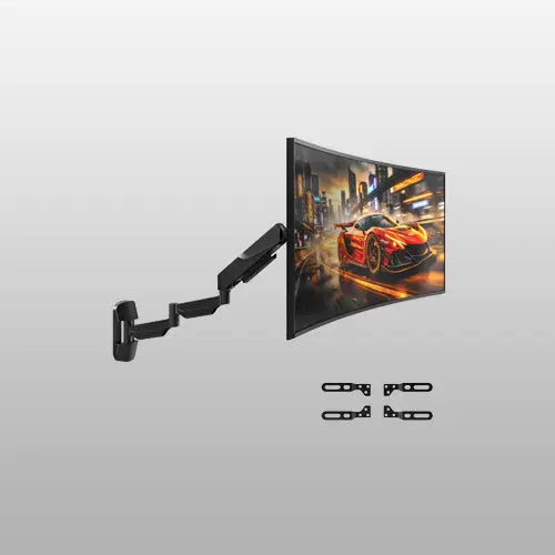 PUTORSEN Extra Long Monitor Wall Mount for up to 45'' Screens, Holds 35.2lbs, VESA 75/100/200 mm, Black PUTORSEN