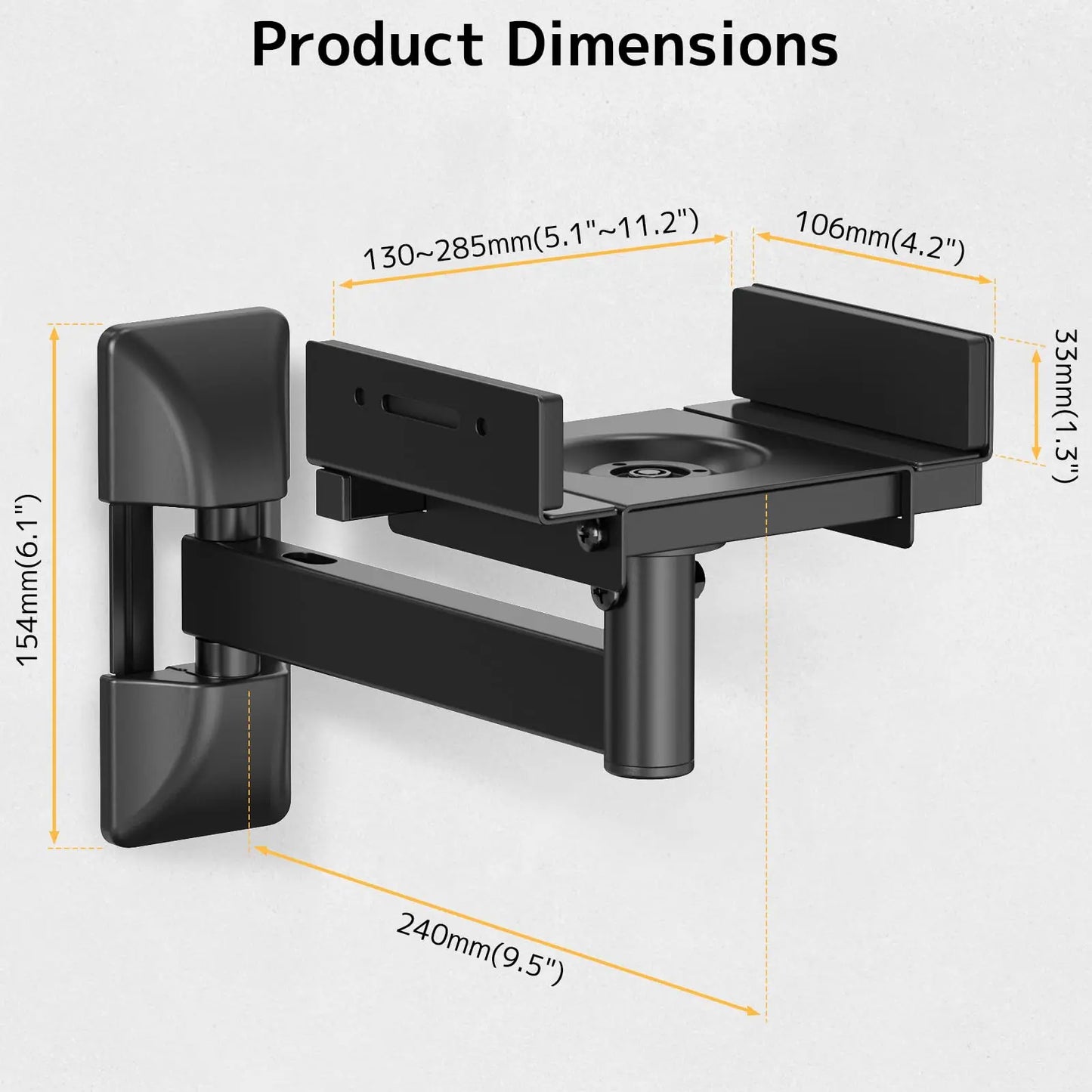 PUTORSEN Lautsprecher Wandhalterung - Voll einstellbare Universal Lautsprecher Halterung Wand, 2 Pack Boxen Wandhalterung, hält bis zu 25kg PUTORSEN