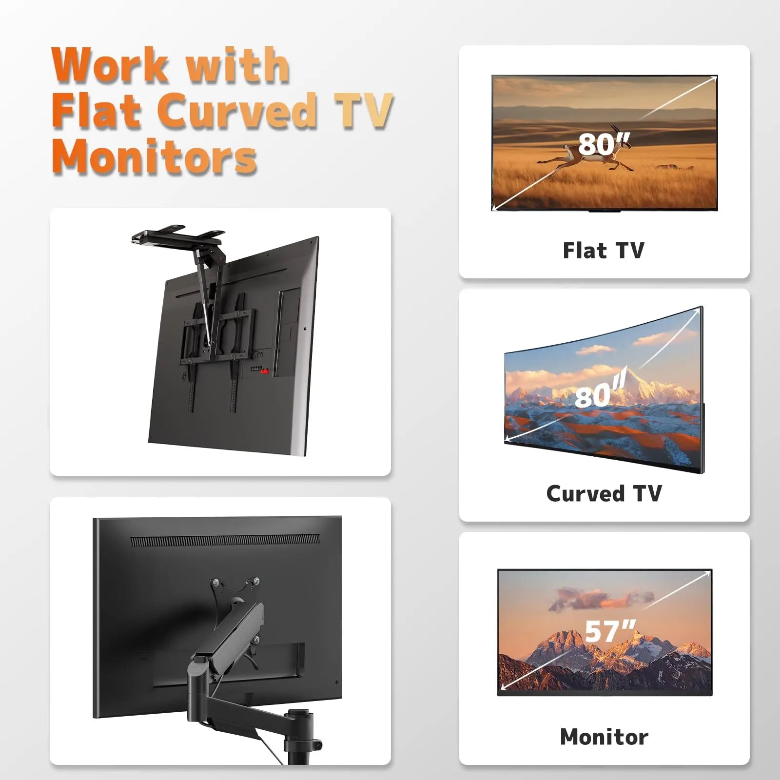 PUTORSEN M4 M5 M6 M8 TV Mount Screws Kit, Universal TV Mounting Hardware with Washers & Spacers, VESA Screws for TV/Monitor up to 80", Black PUTORSEN