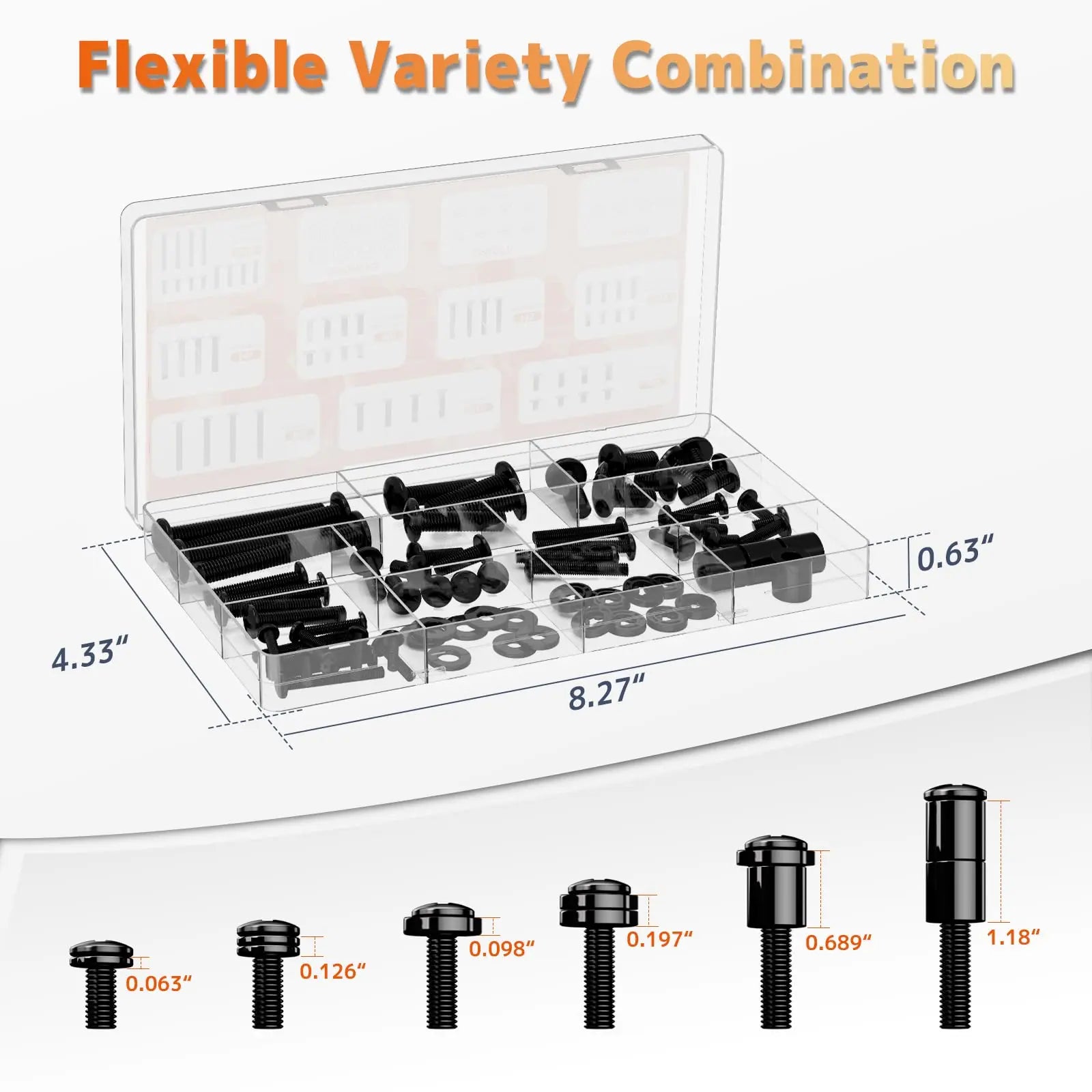 PUTORSEN M4 M5 M6 M8 TV Mount Screws Kit, Universal TV Mounting Hardware with Washers & Spacers, VESA Screws for TV/Monitor up to 80", Black PUTORSEN