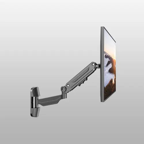 PUTORSEN Monitor Arm Wall Mount Bracket for 17-42 inch Screens, Height Adjustable Gas Spring Single Wall Monitor Mount, Tilt Swivel Rotate, Load 12KG PUTORSEN