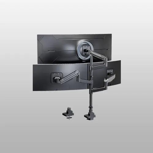 PUTORSEN Monitor Halterung 3 Monitore für 17-49 Zoll Bildschirm, Monitorhalterung 3 Monitore Höhenverstellbar mit 20 kg Pro Arm, 80cm Stange Bildschirmhalterung Flat/Curved Screen PUTORSEN