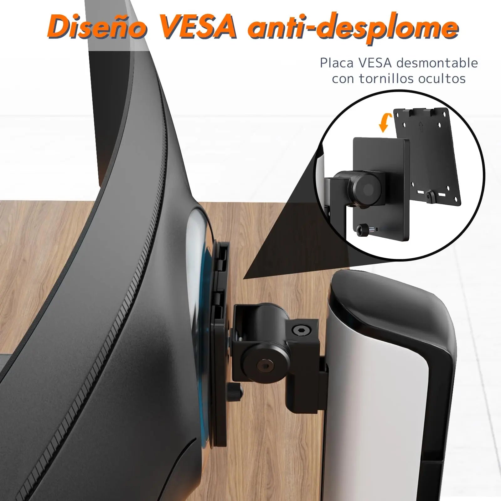 PUTORSEN Monitor Halterung für 17-49 Zoll Bildschirm bis zu 18 kg, Monitorständer mit Freistehender Sockel, Stufenlose Höhenverstellung Schwenkbar Neigbar, VESA 75/100mm PUTORSEN