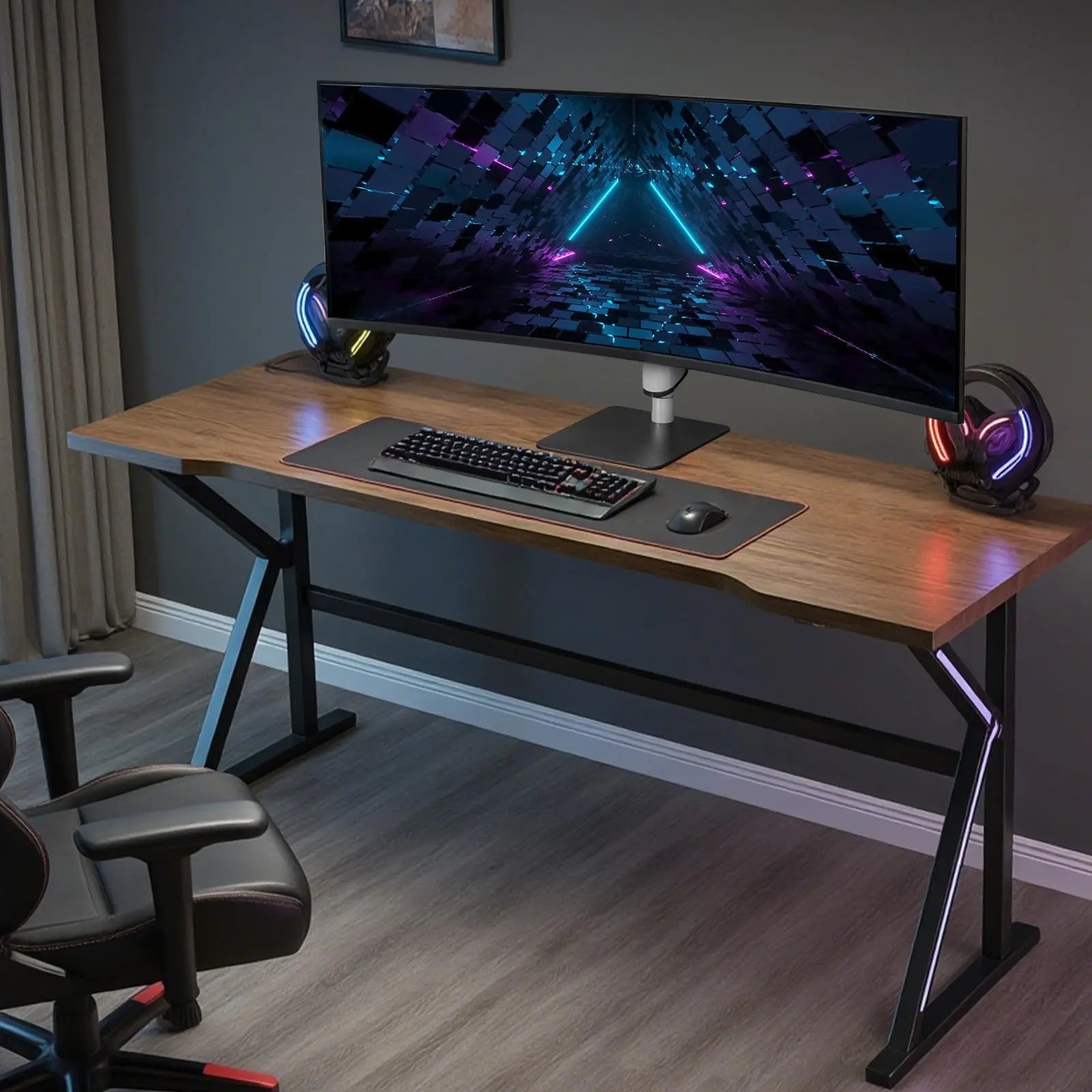 PUTORSEN Monitor Halterung für 17-49 Zoll Bildschirm bis zu 18 kg, Monitorständer mit Freistehender Sockel, Stufenlose Höhenverstellung Schwenkbar Neigbar, VESA 75/100mm PUTORSEN