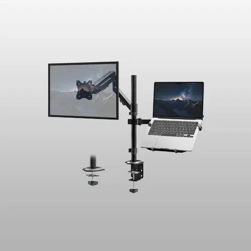 PUTORSEN Monitor Mount with Laptop Arm for 17-35 Inch LCD LED Screen up to 17 Inch Notebook, Monitor Laptop Mount Desk with Bracket, Max Load 12 kg PUTORSEN