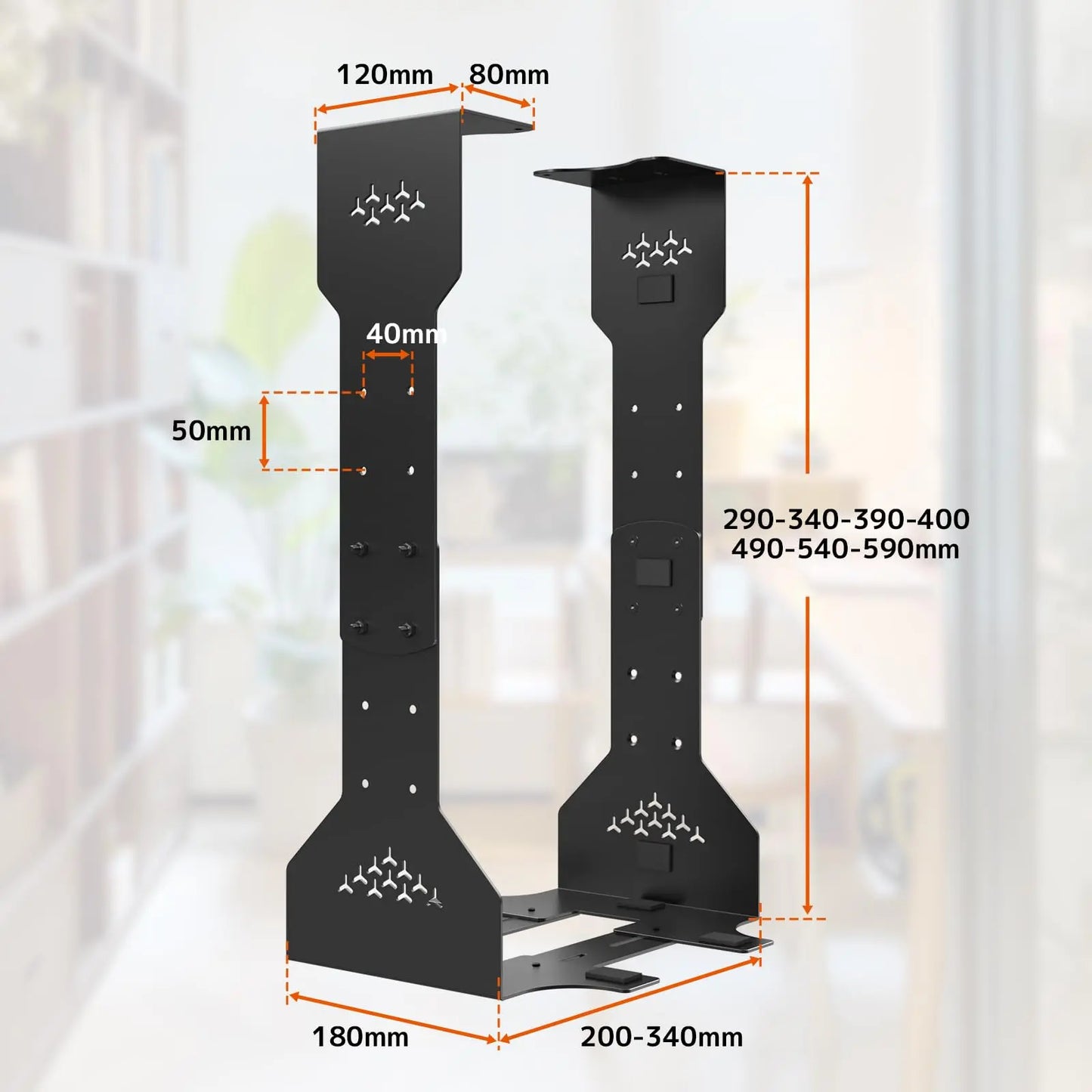 PUTORSEN PC Halterung unter Schreibtisch, Maximale Breite bis zu 340 mm, bis zu 35 kg Tragfähigkeit, PC Untertisch Halterung mit Schutzpolster PUTORSEN