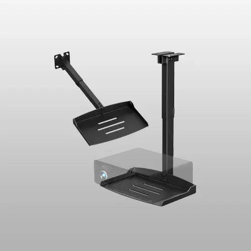 PUTORSEN Projector Ceiling Mount with Tray, Adjustable Height Universal Bracket with Concealed Cable Management, No Hole Installation, Holds up to 22 lbs – Ideal for Home Theater & Office (Black) PUTORSEN