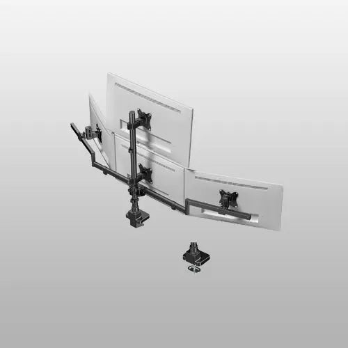 PUTORSEN Quad Monitor Mount for 17-32 Inches, Max Load 22lbs per Screen, Clamp/Grommet, VESA 75/100 mm, Black PUTORSEN