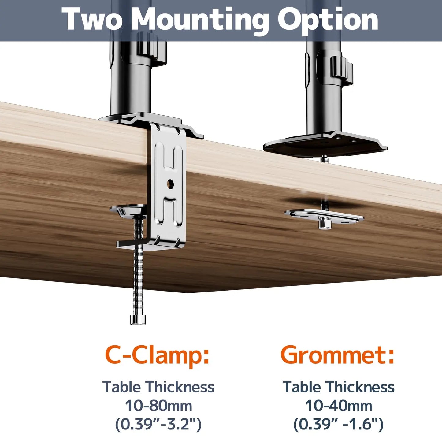 PUTORSEN Single Monitor Arm - PUTORSEN Monitor Arm for 13 to 40 inch Screens - Up to 26.4 lbs, Maximize Desk Space Pole Stand, VESA 75/100mm PUTORSEN