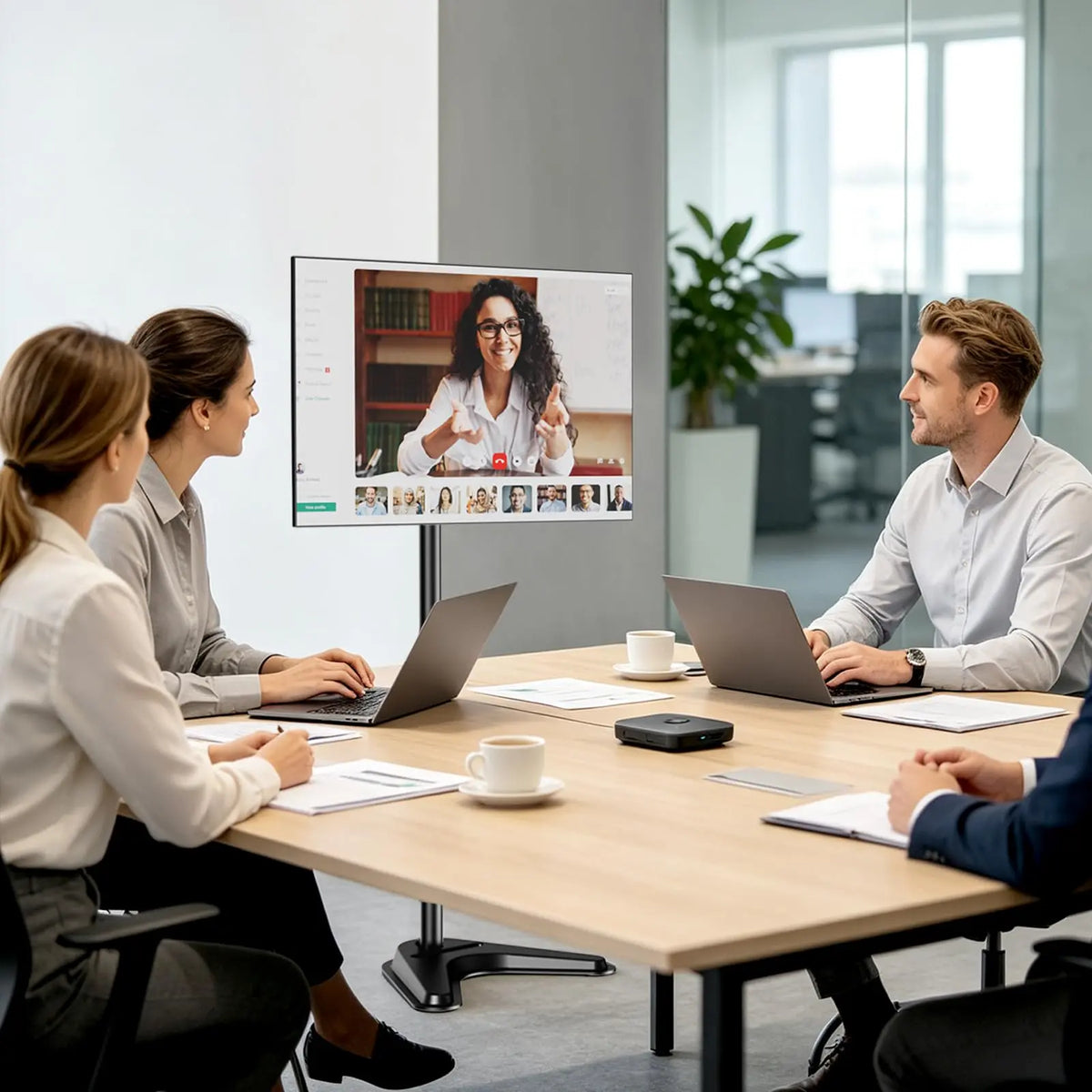 PUTORSEN Single Tall Monitor Stand with 48" Pole, Freestanding Extra Long Monitor Floor Mount, Fits Up to 32" Screens, Supports 19.8 lbs PUTORSEN