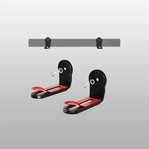 PUTORSEN Soundbar Wall Mount Bracket Universal, Dual Shelf With Anti-Skid Pad & Adhesive, Mounting Bracket Under TV for Soundbars With or Without Holes, Up to 33lbs, Black PUTORSEN