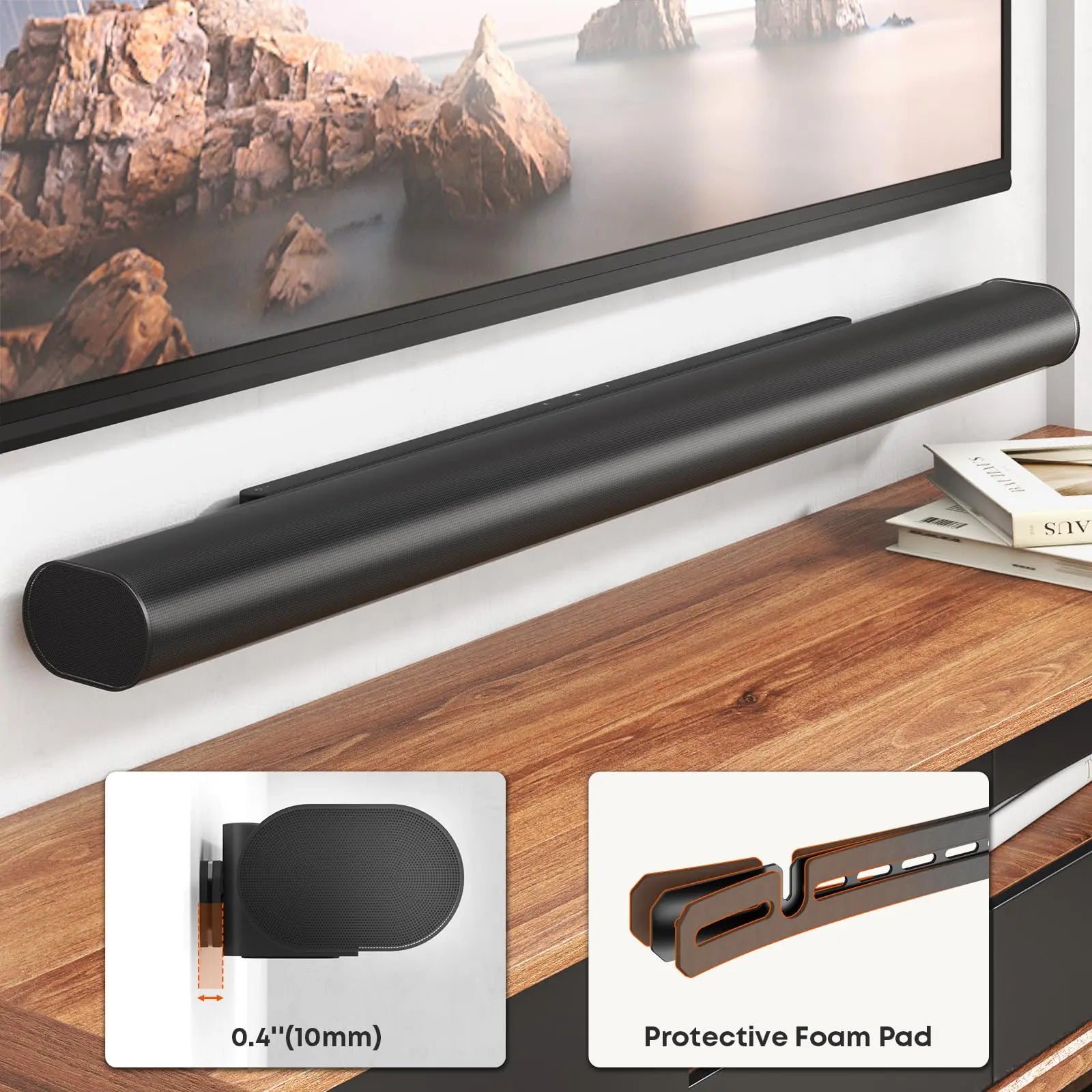 PUTORSEN Soundbar Wall Mount for Sonos Arc Ultra and Sonos Arc, Sound Bar Mounts Under TV,Weight Capacity 22 LBS PUTORSEN