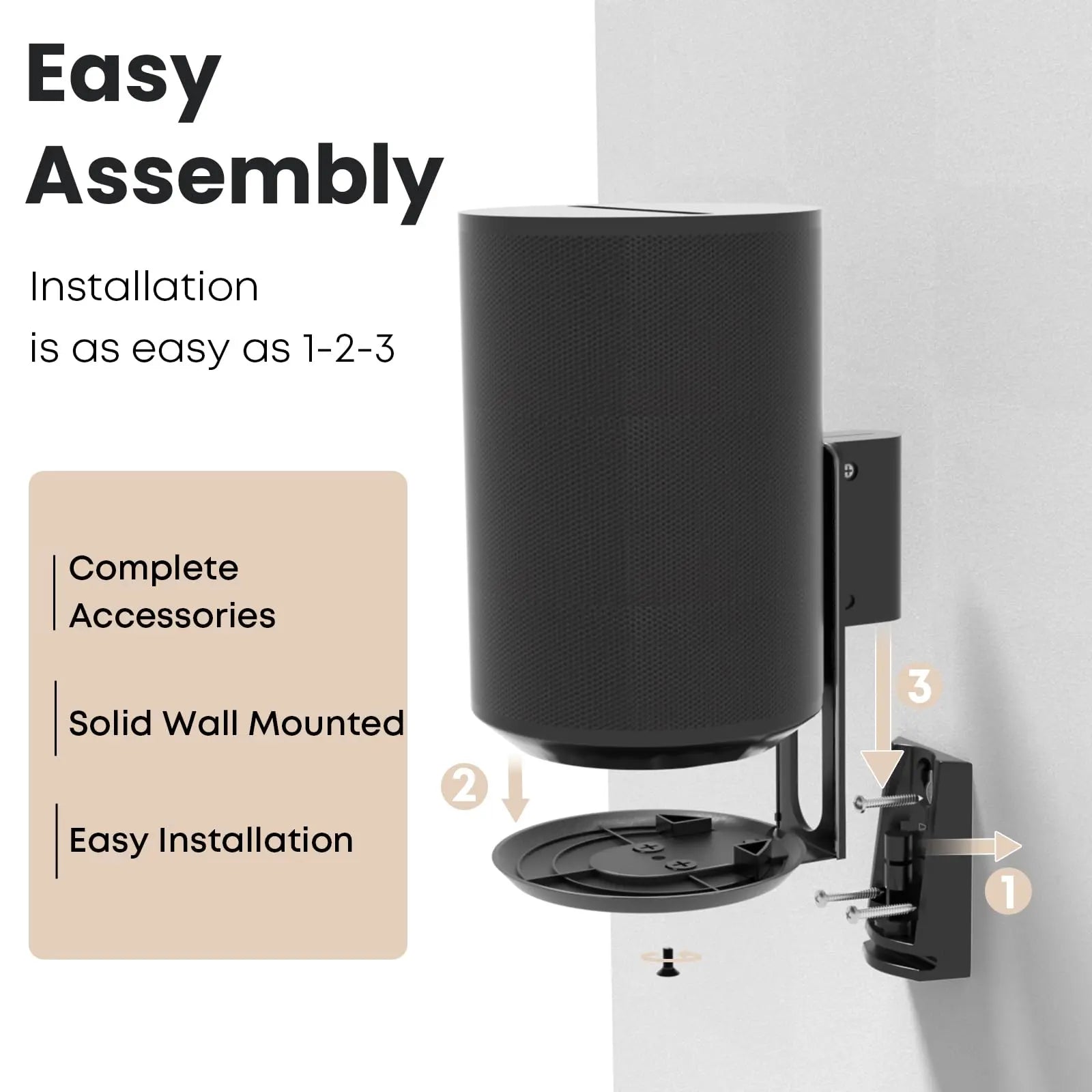 PUTORSEN Speaker Wall Mount for Sonos Era 100,Tilt & Swivel Speaker Shelf Bracket for Better Audio Enjoyment,Cable Management,Hold up to 6.6lbs PUTORSEN