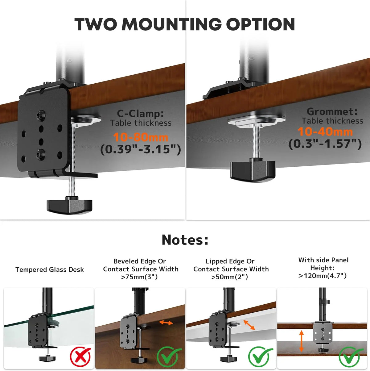 PUTORSEN Support Double Écran 17 à 40 Pouces, poteau 438 mm avec réglage fin supplémentaire de 40 mm, bras coulissant VESA pour 2 moniteurs PUTORSEN
