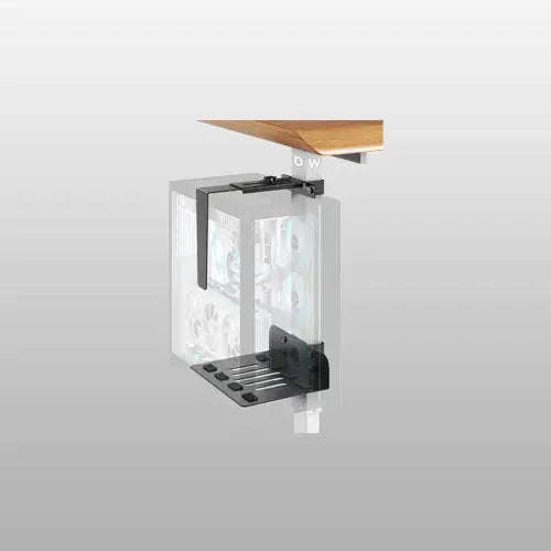 PUTORSEN Supporto PC da scrivania senza fori, carico max 20 kg, larghezza/altezza regolabili, morsetto per scrivania in piedi, solo per gambe 75×45 mm PUTORSEN
