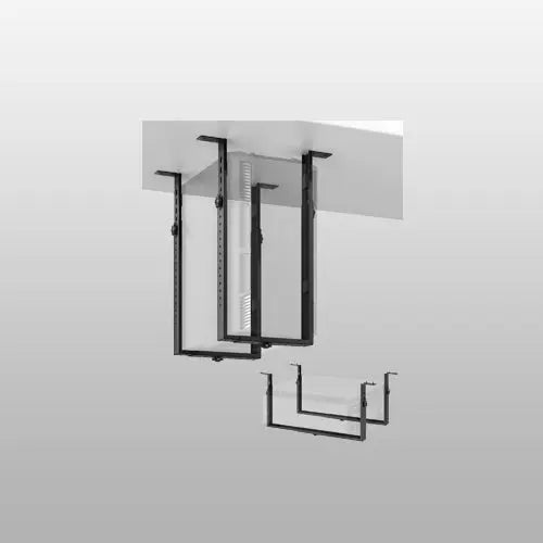 PUTORSEN Supporto PC sotto scrivania, fino a 35 kg, compatibile con scrivanie con traversa, supporto tower regolabile, montaggio salvaspazio, nero PUTORSEN